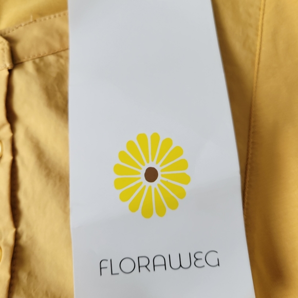 Floraweg NWT Women's Jersey Dress Button Yoke Waist tie Light Yellow Sz 1 US 16 - Picture 8 of 8